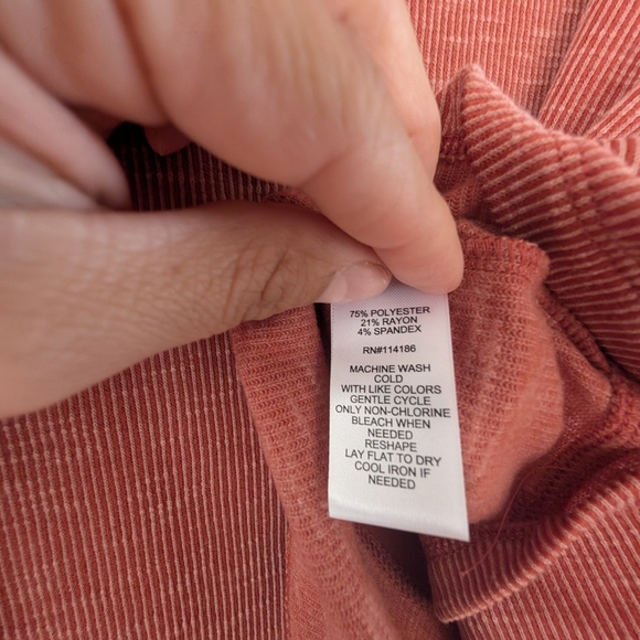 Madison Dusty Orange Cowl Neck Sweater Oversized Knit - Picture 5 of 7